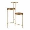 Best Pirce 👏 Sagebrook Home Metal, 32"h 3-layered Plant Stand, Gold 32.0"H - 16.0" X 22.0" X 32.0" ⭐