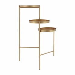 Best Pirce 👏 Sagebrook Home Metal, 32"h 3-layered Plant Stand, Gold 32.0"H - 16.0" X 22.0" X 32.0" ⭐ -Sagebrook Home Online Shop unnamed file 778