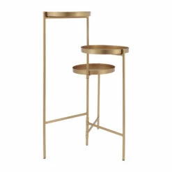 Best Pirce 👏 Sagebrook Home Metal, 32"h 3-layered Plant Stand, Gold 32.0"H - 16.0" X 22.0" X 32.0" ⭐ -Sagebrook Home Online Shop unnamed file 779