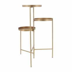 Best Pirce 👏 Sagebrook Home Metal, 32"h 3-layered Plant Stand, Gold 32.0"H - 16.0" X 22.0" X 32.0" ⭐ -Sagebrook Home Online Shop unnamed file 780