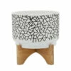 Brand new 🛒 Sagebrook Home 7" Crackled Planter With Wood Stand, White 8"H - 7.0" X 7.0" X 8.0" 👏 -Sagebrook Home Online Shop unnamed file 783