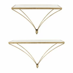 Top 10 👍 Sagebrook Home Metal, Wood, 13"h Nabla Wall Self, White, Gold 13.0"H - 20.0" X 5.0" X 13.0" 🔥 -Sagebrook Home Online Shop unnamed file 797