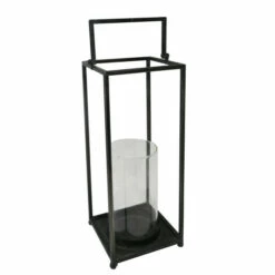 Buy 🤩 Sagebrook Home Ec, Black Metal, Glassopen Lantern, 16" 16"H - 6.5" X 6.5" X 16.0" 🥰