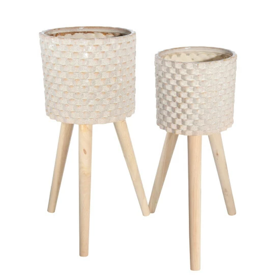 Hot Sale π Sagebrook Home Set Of 2 Ceramic, 8, 10" Textured Planter 3 Legs, Beige 22"H - 10.0" X 10.0" X 22.0" 𧨠3 Hot Sale π Sagebrook Home Set Of 2 Ceramic, 8, 10" Textured Planter 3 Legs, Beige 22"H - 10.0" X 10.0" X 22.0" π§¨