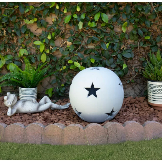 Buy π Sagebrook Home Ceramic 12" Star Orb, Matte White 11"H π 3 Buy π Sagebrook Home Ceramic 12" Star Orb, Matte White 11"H π