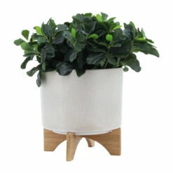 Buy ✔️ Sagebrook Home Ceramic 10" Planter On Stand,white , Tan Dot 12.0"H - 11.0" X 11.0" X 12.0" ⭐ -Sagebrook Home Online Shop unnamed file 959